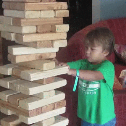 A giant game of Jenga